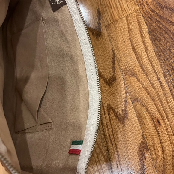 PRATESI Firenze Women’s Hand Bag Clutch Wristlet Leather Suede Brown - Picture 7 of 9